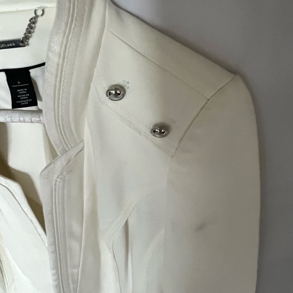 White House Black Market Peplum Cream White Blazer, Size 6 - Picture 4 of 8